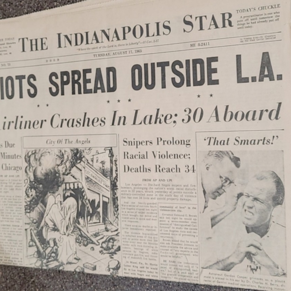 Vintage Newspaper August 17 1965 Indianapolis Star Original Great Birthday Gift